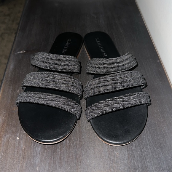 Rothy’s 3 strap sandals black like new worn once - Picture 3 of 5